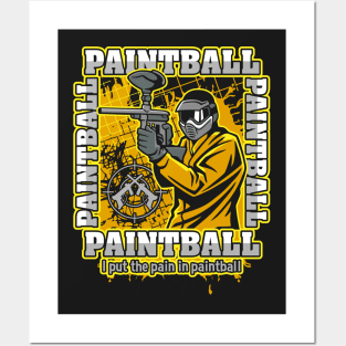 Paintball Player Yellow Team Posters and Art